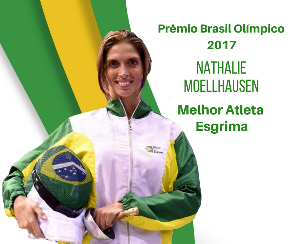 Nathalie Moellhausen, vencedora do Prêmio Brasil Olímpico na categoria Esgrima.