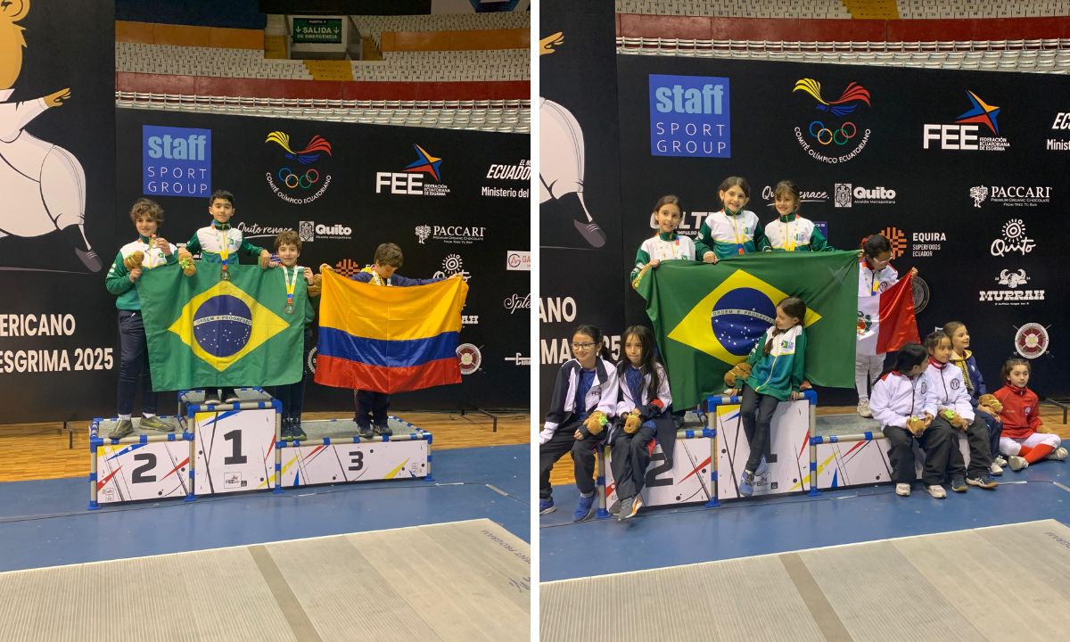 Brasil domina pódios da espada sub-9 feminina e sub-11 masculina no Sul-Americano Infantil