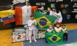 Pódio do Florete Sub-9 - Sul-Americano Infantil 2025