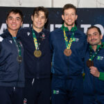 Fletcher Mazaheri (EUA), Marcello Olivares (EUA), Dominic de Almeida (BRA) e Guilherme Toldo (BRA) no pódio do Satélite Internacional de São Paulo